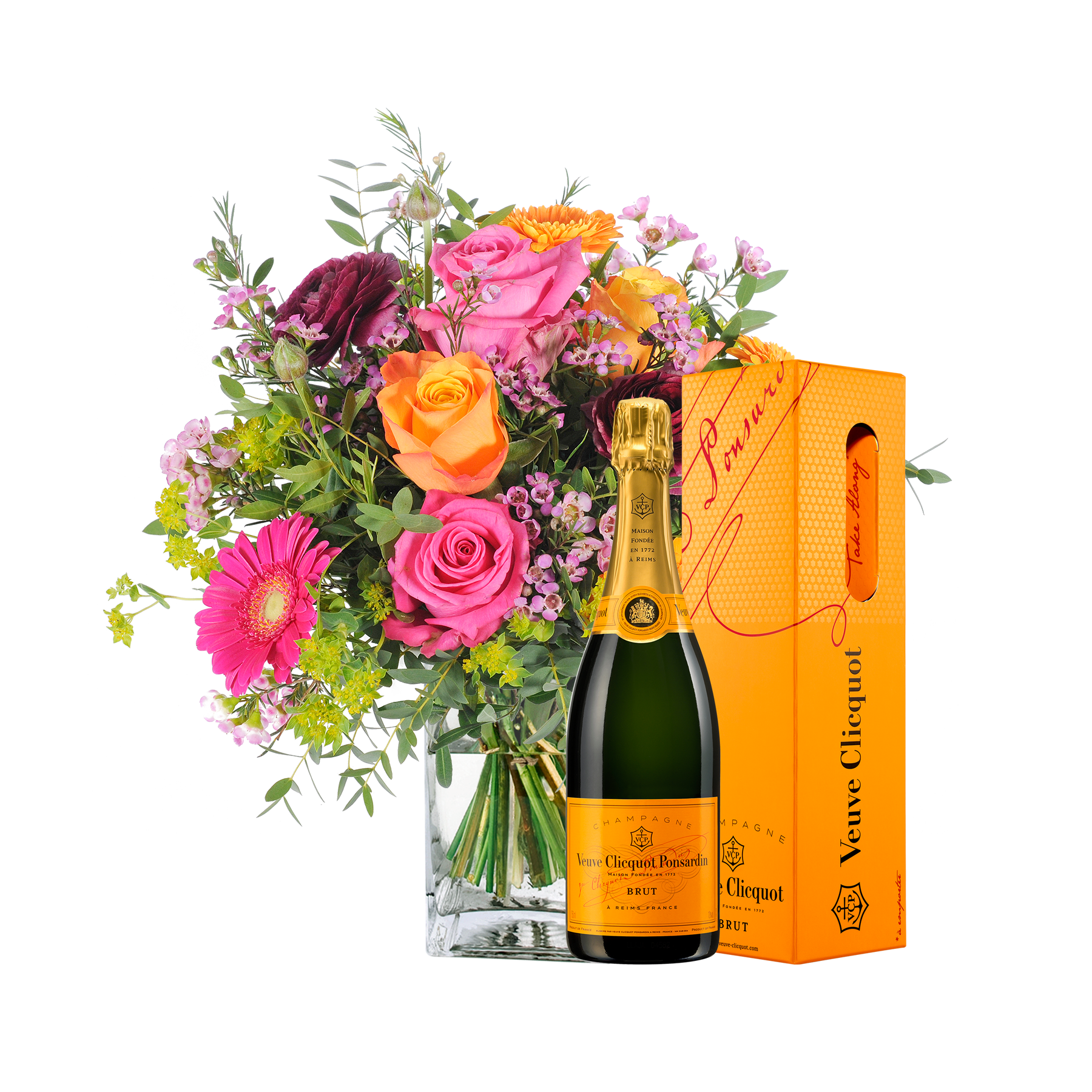 Blumenstrauß Happy Birthday to You mit Champagner Veuve Clicquot von  bestellen